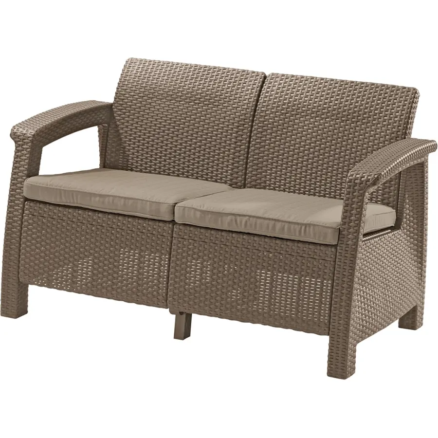 Диван пластиковый Корфу (Corfu love seat) капучино